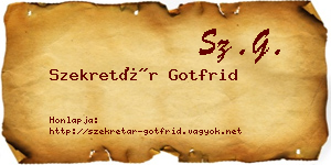 Szekretár Gotfrid névjegykártya